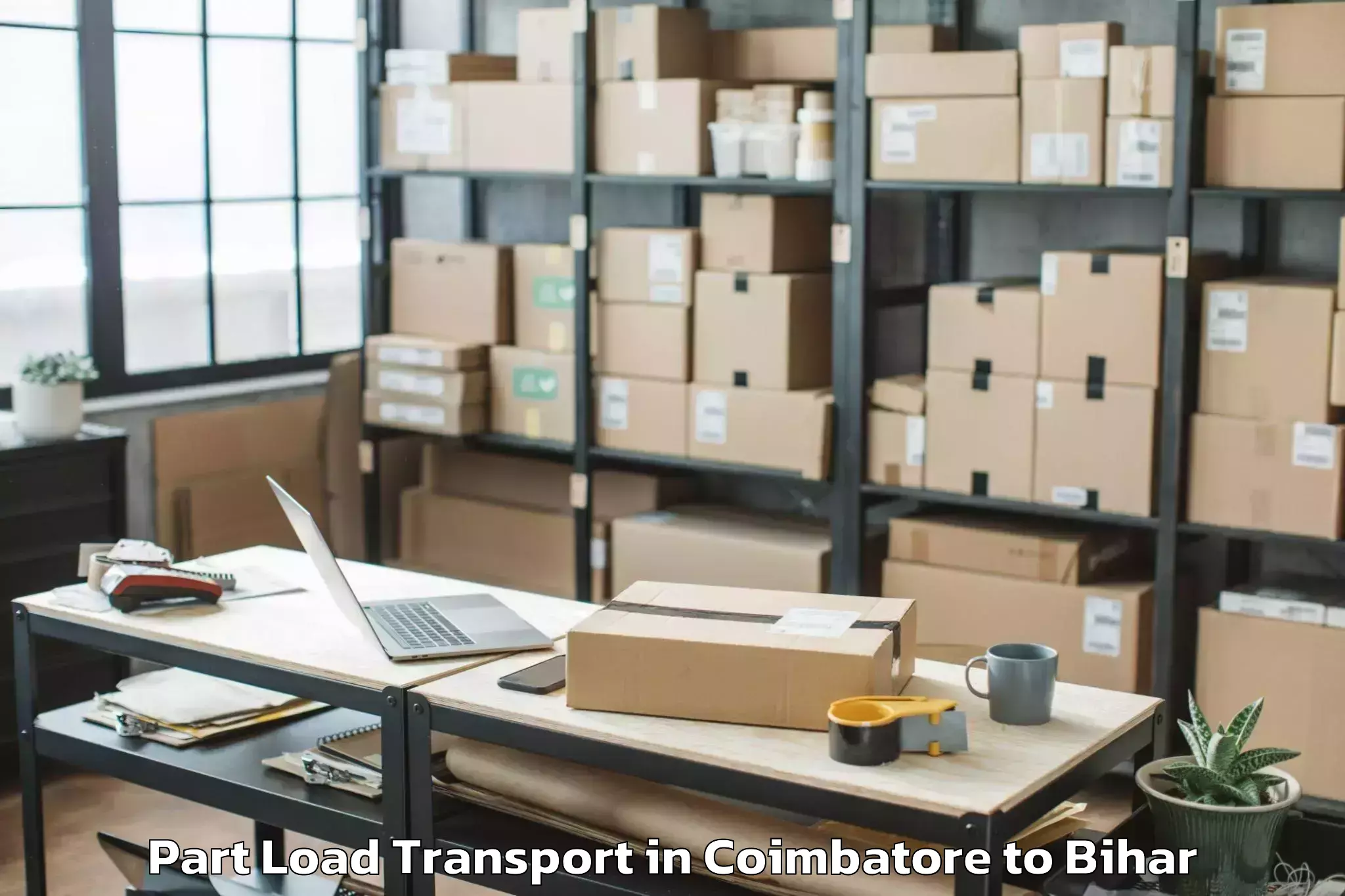 Book Coimbatore to Lauriya Nandangarh Part Load Transport